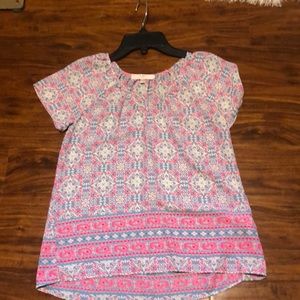 Pink, Blue and White blouse